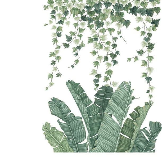 Tropical Foliage Leaves Plant Wall Sticker Vinyl Decal Nursery Home Mural Decor
